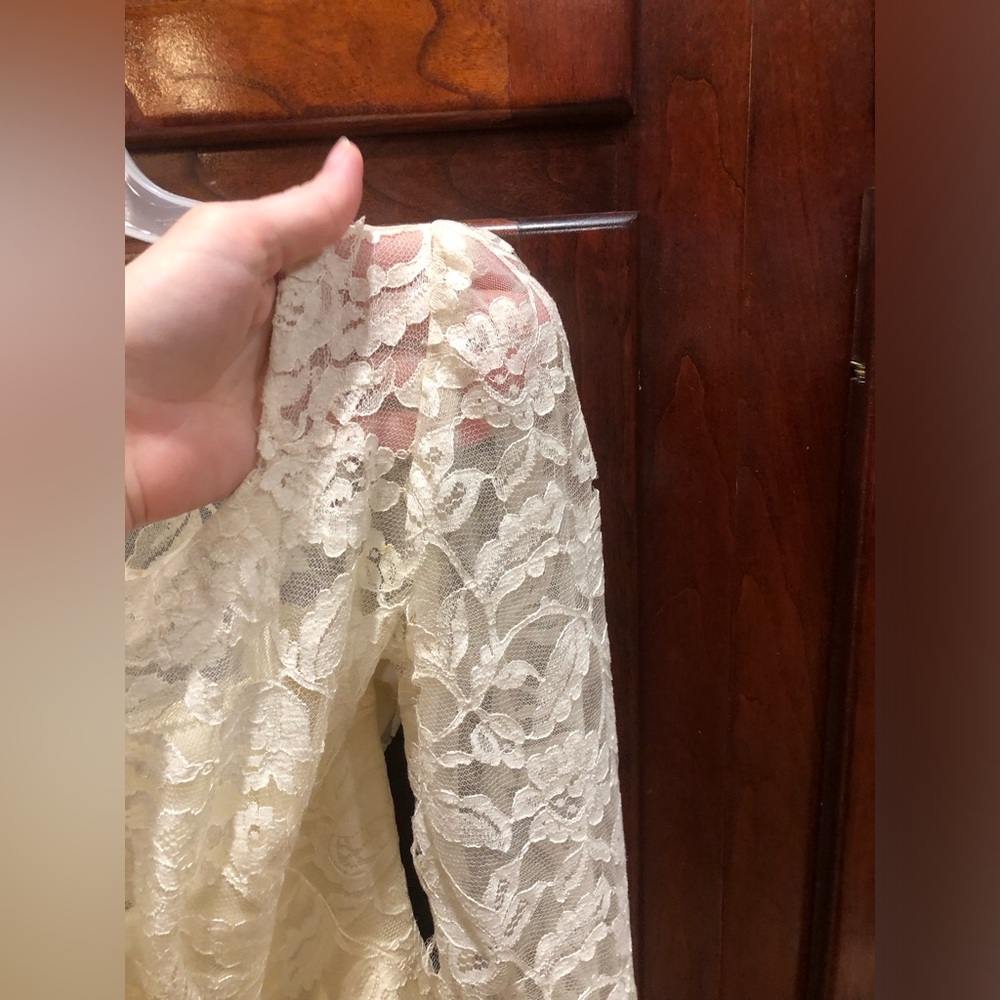 Saks Fifth Avenue Vintage 1950s Lace Wedding Dress Gown Sz M RARE FIND - Picture 4 of 16